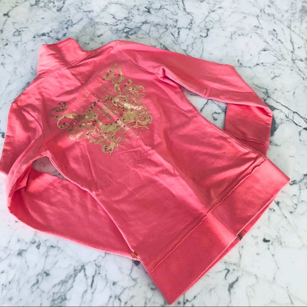 NEW Coral Zip Up with Gold Details - Picture 3 of 16